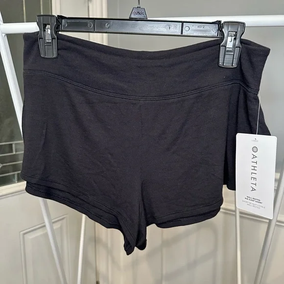 NWT Athleta Well Rested Rib Black Sleep Short - Picture 1 of 5